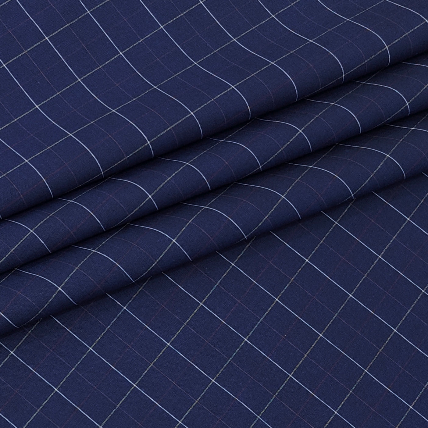 Shirt Fabric Donear Premium 100% Pure Cotton Windowpane Check Colour Dark Space Blue